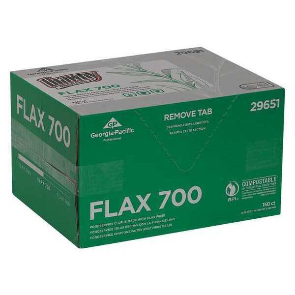 Dry Wipe, White, Box, Flax, 150 Wipes, 12-3/4 in x 21 in