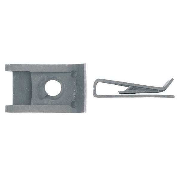 Spring Nut, #14, U Shape, Steel, Phosphate Finish, 25 PK