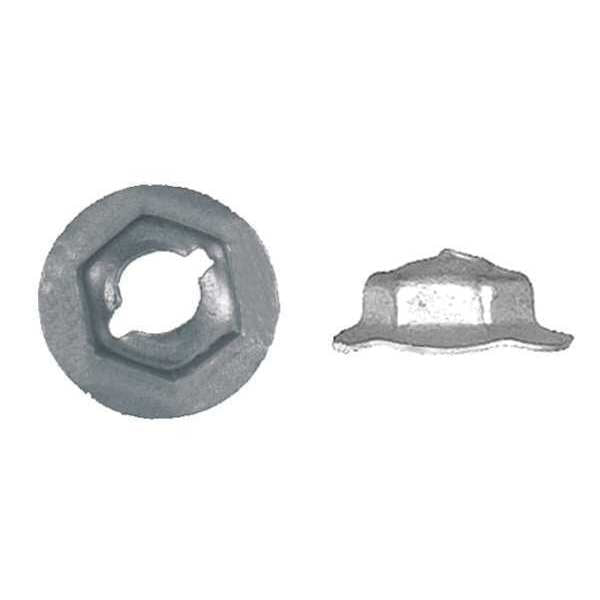 Cap Nut, M6.3, Steel, Zinc Plated, 7 mm H, 50 PK