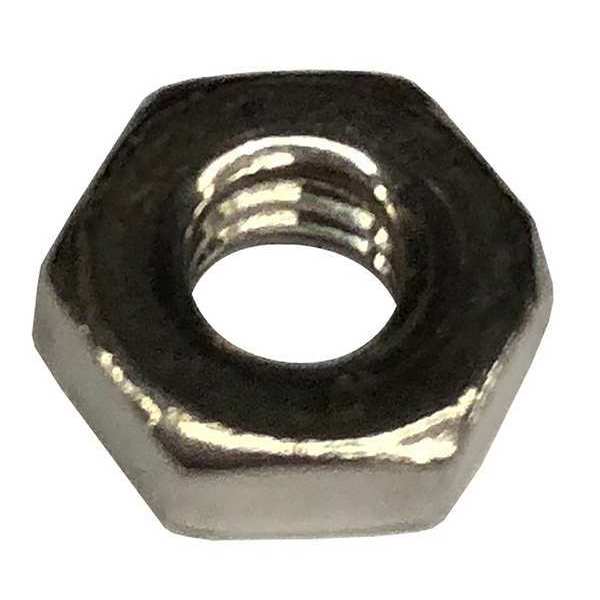 Hex Nut, #10-32, 18-8 Stainless Steel, Not Graded, Plain, 1/8 in Ht, 20000 PK