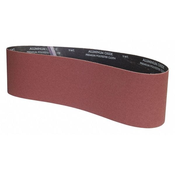 Sanding Belt, Coated, 6 in W, 48 in L, 100 Grit, Fine, Aluminum Oxide, XP0998W, Brown