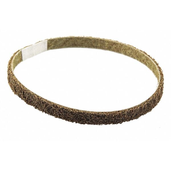 Sanding Belt, 1/2 in W, 18 in L, Non-Woven, Aluminum Oxide, 50 Grit, Coarse, D0932, Brown