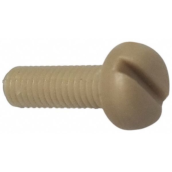 #10-32 x 1-1/2 in Slotted Pan Machine Screw, Plain PEEK, 10 PK