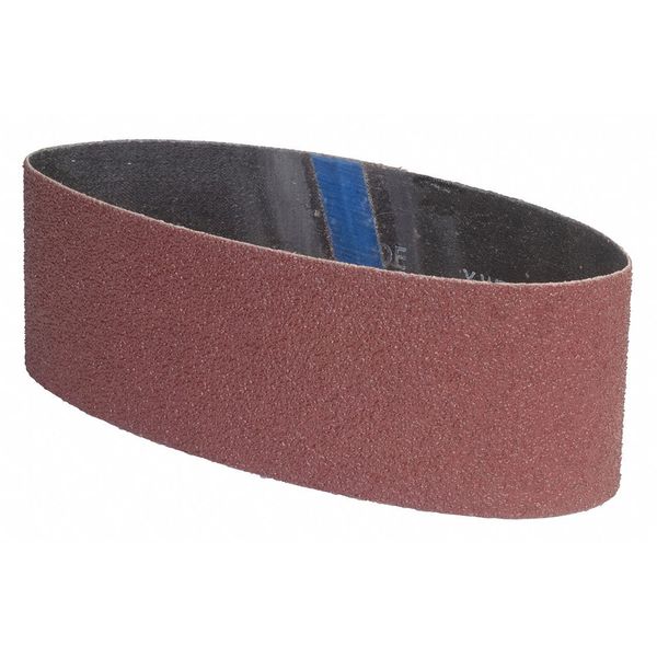 Sanding Belt, Coated, 4 in W, 24 in L, P100 Grit, Medium, Aluminum Oxide, Brown