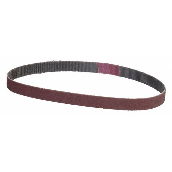 Sanding Belt, Coated, 3/8 in W, 13 in L, 120 Grit, Medium, Aluminum Oxide, Brown