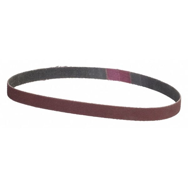 Sanding Belt, Coated, 3/8 in W, 13 in L, P80 Grit, Coarse, Aluminum Oxide, Brown