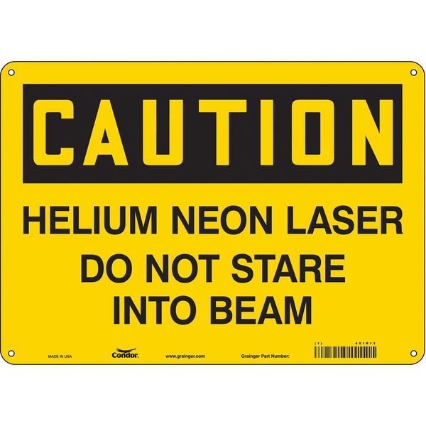 Safety Sign, 10 in Height, 14 in Width, Polyethylene, Horizontal Rectangle, English, 451R13