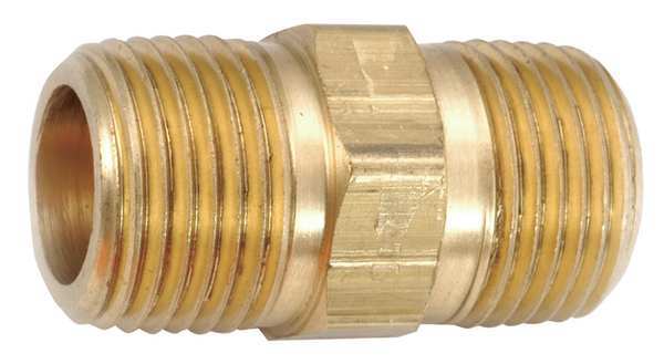 Brass Hex Nipple, MNPT, 3/8