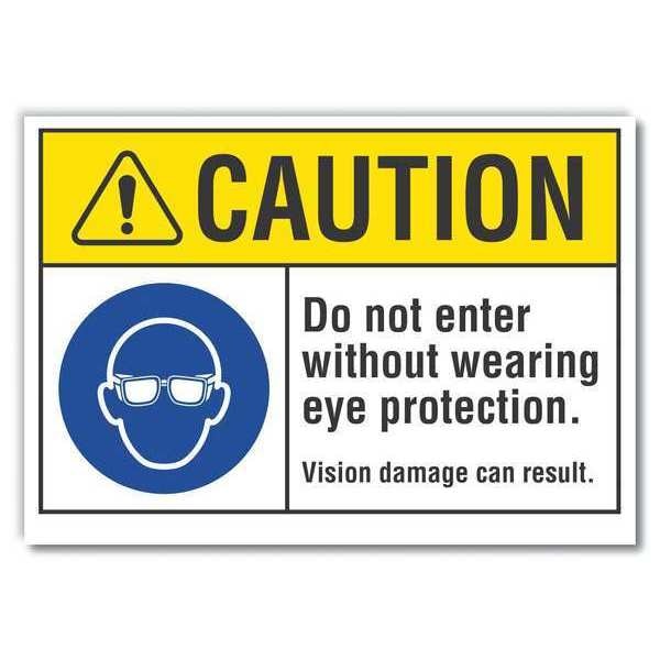 Caution Sign, Self-Adhesive Vinyl, 7 in. H, LCU3-0061-RD_10x7