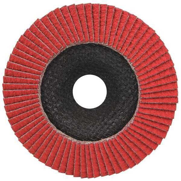 Mounted Flap Wheel, 36 Grit, 4-3/4in W, PK5