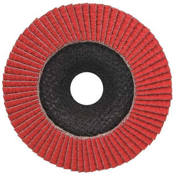 Mounted Flap Wheel, 40 Grit, 4-3/4in W, PK5