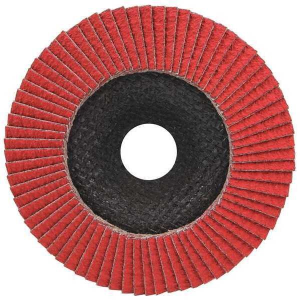 Mounted Flap Wheel, 60 Grit, 4-3/4in W, PK5