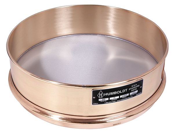 Sieve, 12 In, Brass Frame, SS Mesh, No. 850