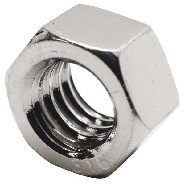 Hex Nut, #10-24, 18-8 Stainless Steel, Not Graded, Advanced Corrosion Resistance, 1/8 in Ht, 100 PK