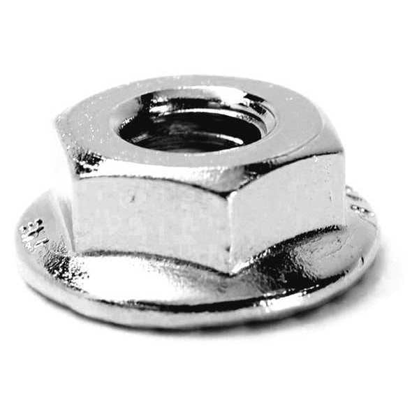 Serrated Lock Nut, M5-0.80, 18-8 Stainless Steel, Not Graded, NL-19, 8 mm Ht, 100 PK