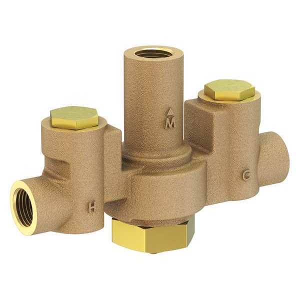 Mixing Valve, Brass, 12 gpm Flow, 1/2