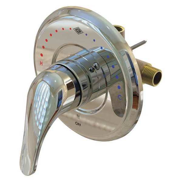 Thermostatic Mixing Valve, Brass, 5-1/8