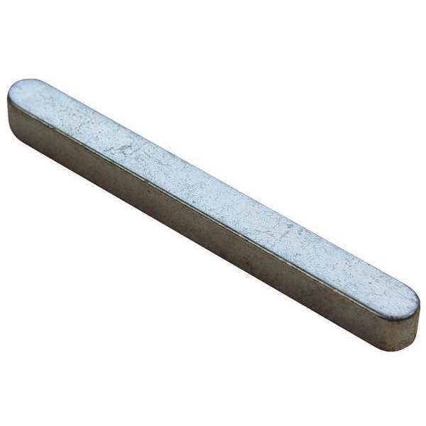 Oversized Machine Key, Round End, Carbon Steel, Zinc Clear Trivalent, 40 mm L, 12 mm Sq