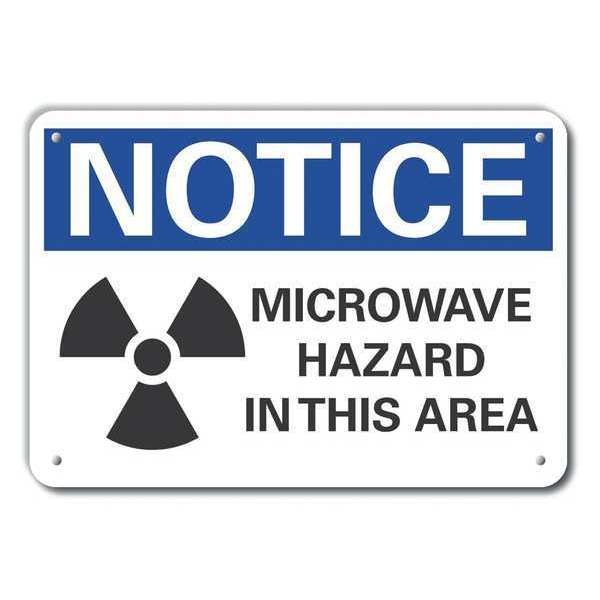 Microwave Hazard Notice, Aluminum, 14