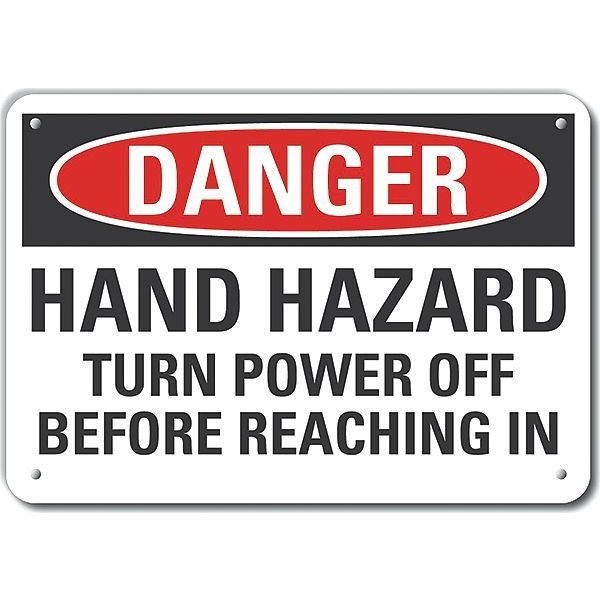 Plastic Machine & Operation Danger Sign, 7 in Height, 10 in Width, Plastic, Vertical Rectangle