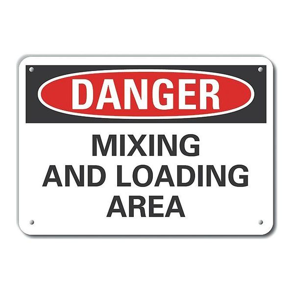 Plastic Loading & Unloading Danger Sign, 10 in Height, 14 in Width, Plastic, Horizontal Rectangle