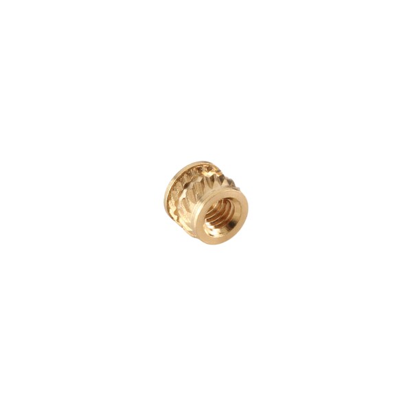 Ultrasonic Insert, M2.5-0.45, 9/64 in L, 0.159 in Insert Dia., 0.153 in Tapered End Dia., Brass