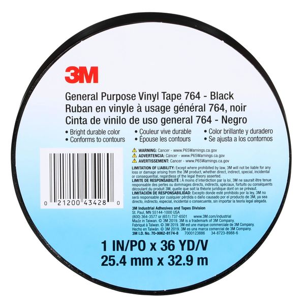 Vinyl Tape, 5.0 Mil, 1
