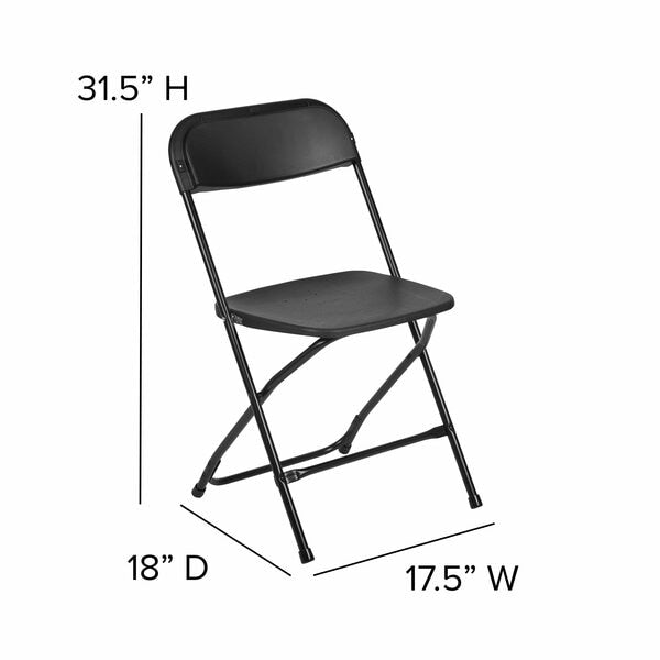 Hercules Series Plastic Folding Chair Black - 10 Pack 650LB Weight Capacity Comfortable Event Chair-Lightweight Folding Chair