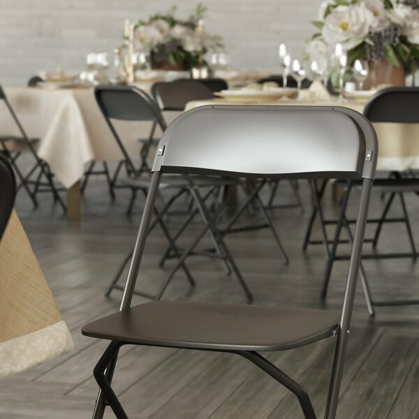 Hercules Series Plastic Folding Chair Black - 10 Pack 650LB Weight Capacity Comfortable Event Chair-Lightweight Folding Chair