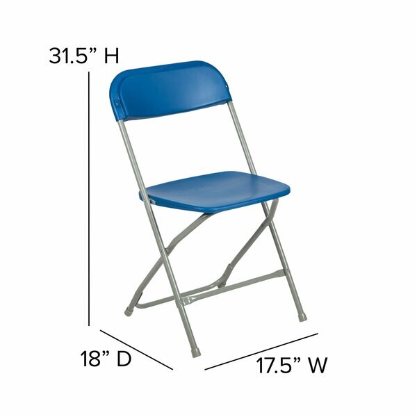 Hercules Series Plastic Folding Chair Blue - 10 Pack 650LB Weight Capacity Comfortable Event Chair-Lightweight Folding Chair
