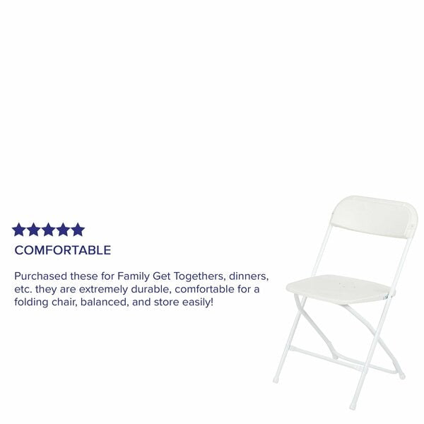 Hercules Series Plastic Folding Chair White - 10 Pack 650LB Weight Capacity Comfortable Event Chair-Lightweight Folding Chair