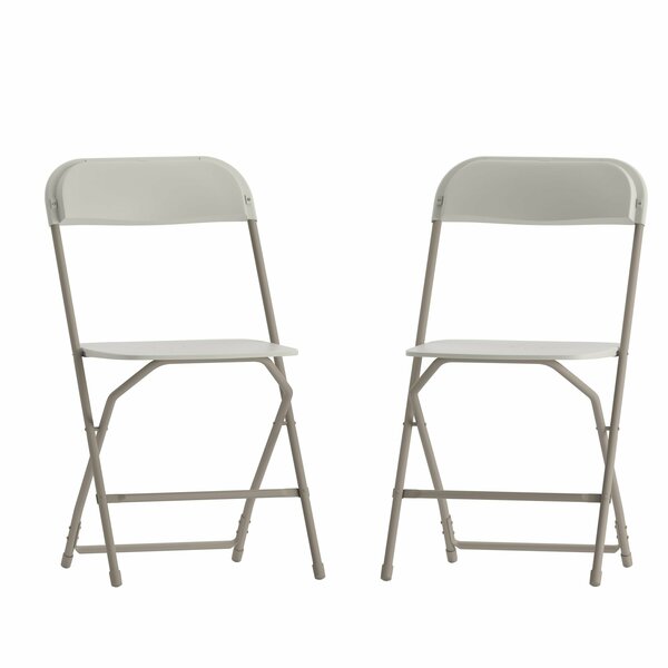 Hercules Series Plastic Folding Chair Beige - 2 Pack 650LB Weight Capacity Comfortable Event Chair-Lightweight Folding Chair