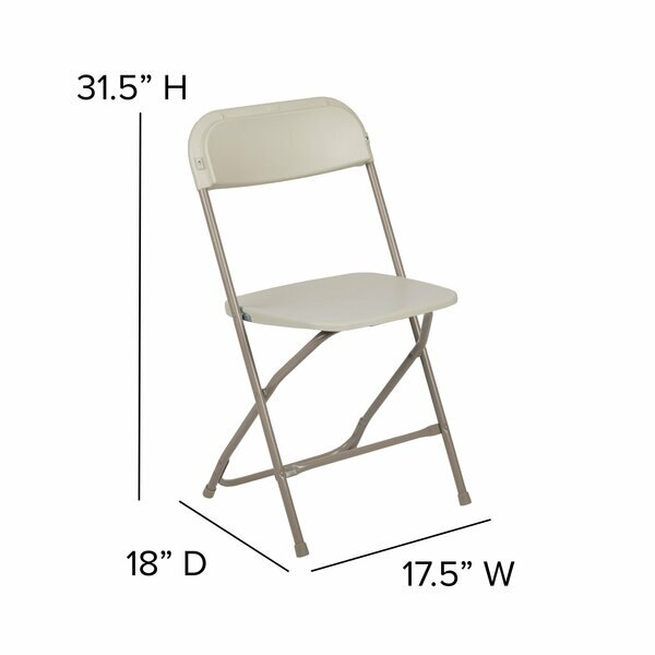 Hercules Series Plastic Folding Chair Beige - 2 Pack 650LB Weight Capacity Comfortable Event Chair-Lightweight Folding Chair