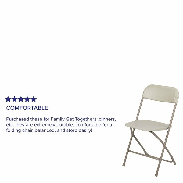 Hercules Series Plastic Folding Chair Beige - 2 Pack 650LB Weight Capacity Comfortable Event Chair-Lightweight Folding Chair