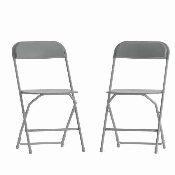 Hercules Series Plastic Folding Chair Grey - 2 Pack 650LB Weight Capacity Comfortable Event Chair-Lightweight Folding Chair