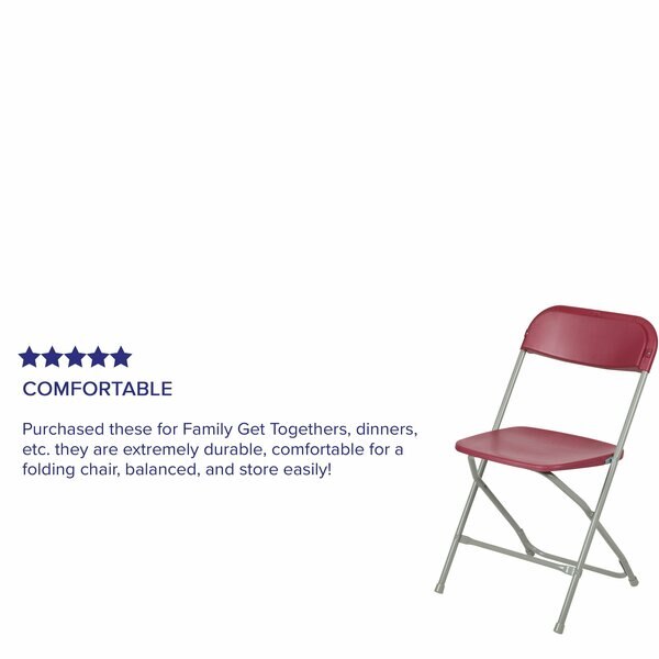 Hercules Series Plastic Folding Chair Red - 2 Pack 650LB Weight Capacity Comfortable Event Chair - Lightweight Folding Chair