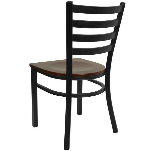 Black Ladder Chair-Mah Seat