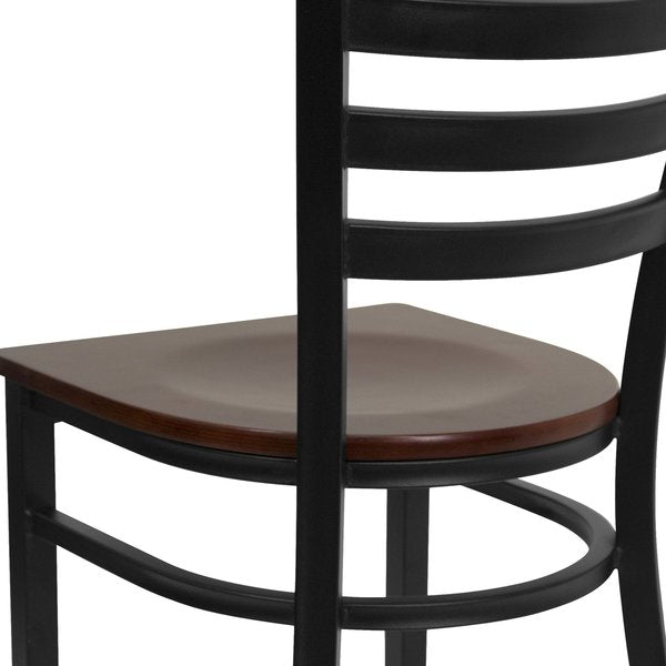 Black Ladder Chair-Mah Seat