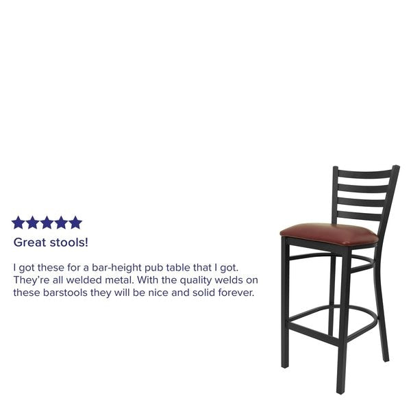 Black Ladder Stool-Burg Seat