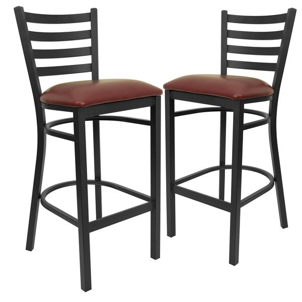 Black Ladder Stool-Burg Seat