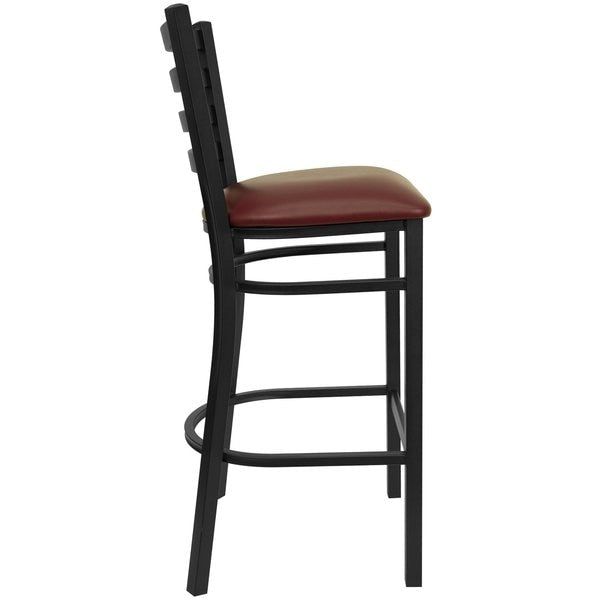 Black Ladder Stool-Burg Seat
