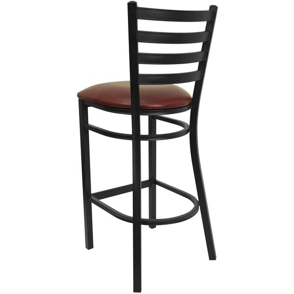 Black Ladder Stool-Burg Seat