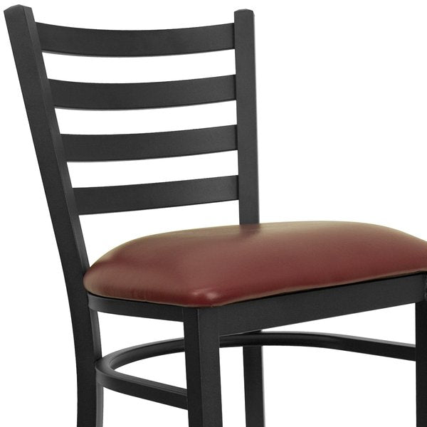 Black Ladder Stool-Burg Seat