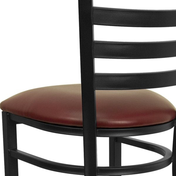 Black Ladder Stool-Burg Seat