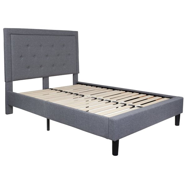 Roxbury Full Platform Bed, Light Gray