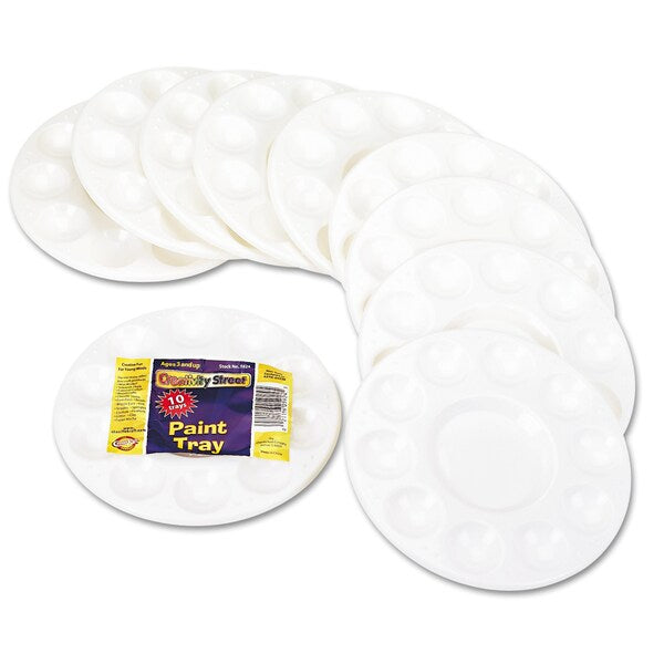 Paint Tray, Round, Plastic, White, PK10