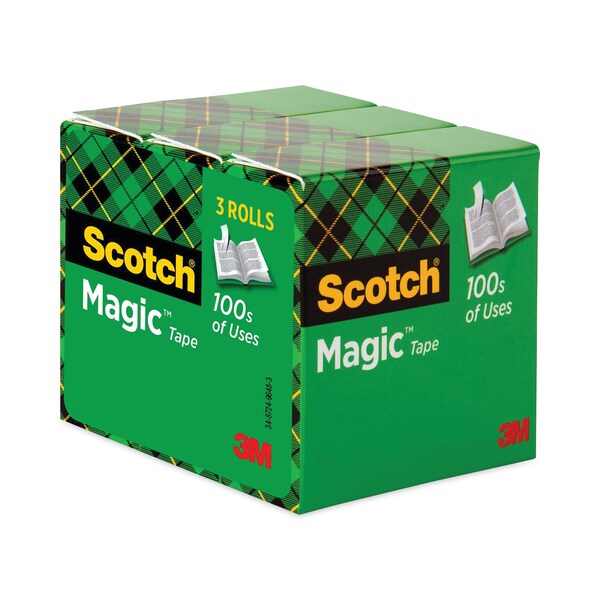 Magic Tape, 1 x 2592 in., Clear, PK3