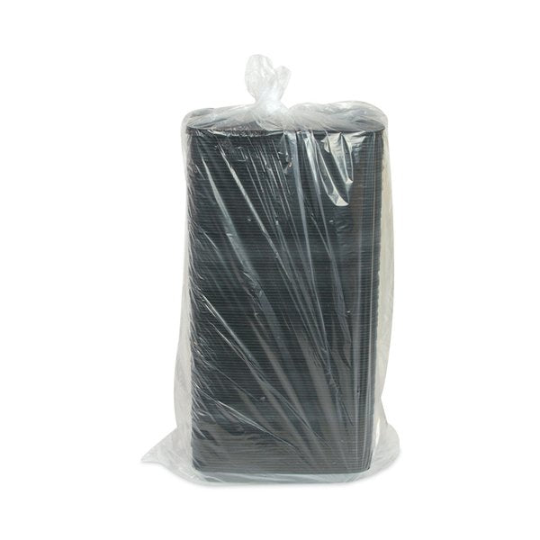 Lightweight Foam School Trays, 5-Comp, 8.25 x 10.25 x 1, Black, PK500 PK