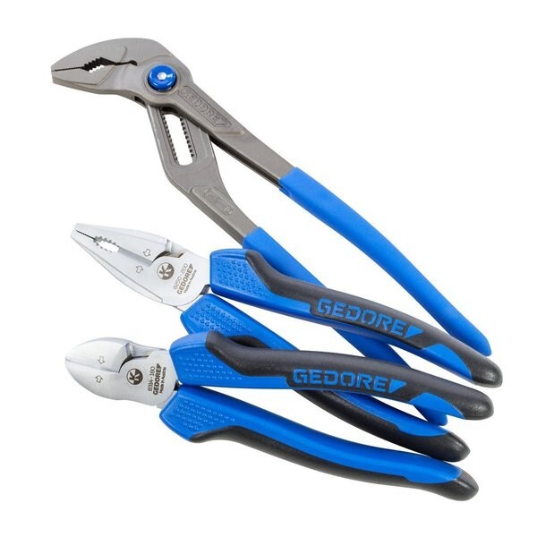 3 Piece Plier Set Chrome-Plated, 2-Component Handle