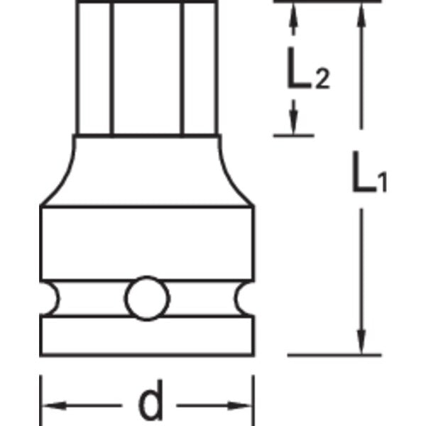 Impact Screwdriver Bit Socket, 3/4